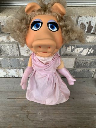 Vtg 1977 The Muppets Miss Piggy Hand Puppet Fisher Price Jim Henson 855 18 " P4