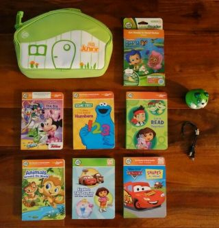 Leap Frog Tag Junior Reader Pen W/ Carrying Case & 7 Books Fast