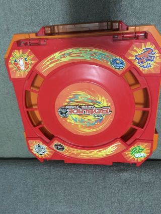 Beyblade Metal Fusion Orange Briefcase Battle Arena Stadium Travel Case Retired