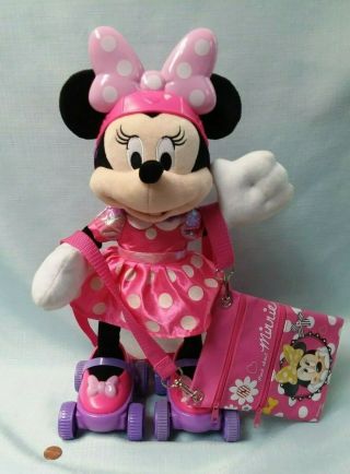 Disney Roller Skating Minnie Mouse Plush Doll Sings,  Dances,  & Lights Up W/ Purse