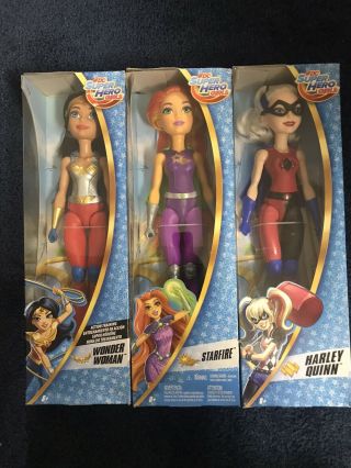 Dc Hero Girls 12 - Inch Dolls Set Of 3 Wonder Woman Starfire Harley Quinn