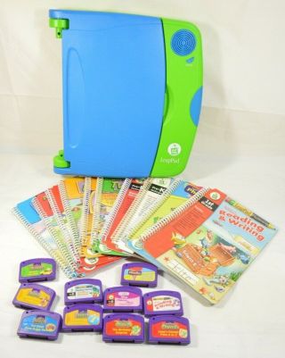 Leapfrog Leappad Learning System Console Pad 30134 W/ 10 Games Cartridges Books