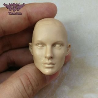 1/6 Beauty Nude Makeup White Mold Natalie Portman Head Carving For 12 - Inch Body