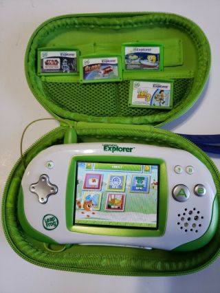 Leap Frog Leapster Explorer Learning Handheld Gaming System,  5 Games & Case
