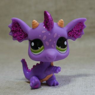 Purple Sparkle Dragon Lps Action Figure 2660 Littlest Pet Shop