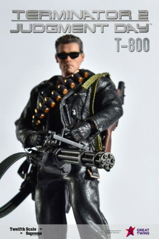 Great Twins 1/12 Terminator 2 Judgement Day T800 Arnold Figure Mib In Hand Us