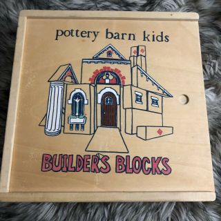 Pottery Barn Kids Builders Blocks 40 Wooden Cubes Pictures.