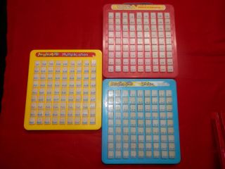 Magic Math Boards Add Subtract Multiply Divide Button Vintage Board