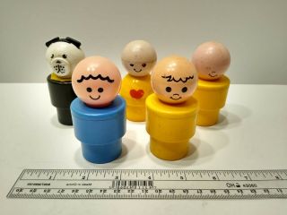 Five (5) Vintage 1974 1984 Fisher Price Little People Big Tall Figures