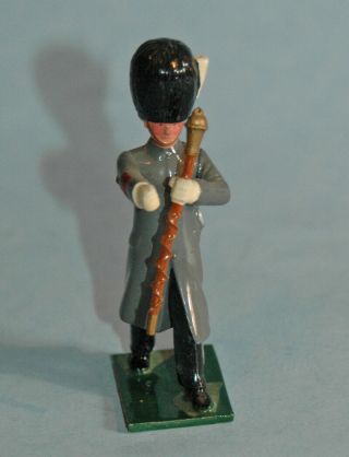 Vintage Hand Cast And Painted Solid Metal 54mm Grenadier Guards Bandmaster