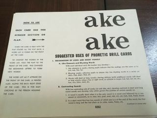 Vintage 24 1963 Milton Bradley Phonetic Drill Cards You Can Read