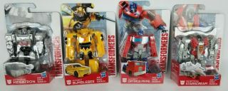 Transformers Action Figures Optimus Prime Starscream Megatron Bumblebee Set Of 4