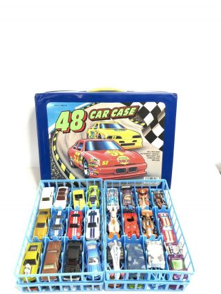 Vintage Matchbox Hot Wheels Tara Toy Corp 48 Car Case With 48 Cars Diecast