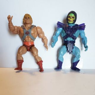 Vintage 1981 Motu He - Man & Skeletor Masters Of The Universe Action Figure Mattel