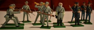 Civil War Metal Die Cast Toy Soldiers By Blue - Box Grant & Lee