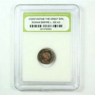 Slabbed Roman Imperial Constantine The Great Era Ancient Bronze Coin C.  330 A.  D.