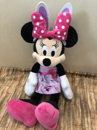 20 " Minnie Mouse Stuffed Plush - Easter Outfit With Bunny Ears - Gently,
