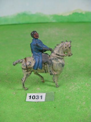 Vintage Unidentified Lead Soldier Knight On White Horse 1031