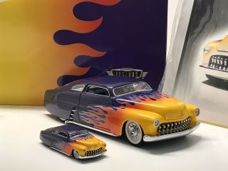 Hot Wheels Legends 1/24,  1/64 1949 Mercury Lead Sled Purple W/ Flames With Boxes