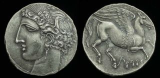 Ancient Greek Pegasus Coin Carthage Silver Plated Restrike Hannibal 38mm Shekel