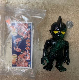 Real Head Real X Head Sofubi Mutant Black With Green Splatter W/ Bag And Header