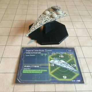 Star Wars Starship Battles - Imperial Interdictor Cruiser With Card 34/60