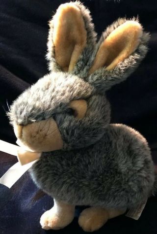 Dan Dee Plush Bunny Rabbit Realistic Looking Grey Brown 11 " Stuffed Animal