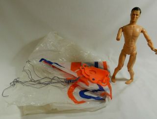 Vintage 1966 Ideal Toys Captain Action Figure Toy Poseable 11” With Parachute
