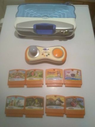 Vtech Vsmile Motion Active Learning System Tv Game Console W/ 8 Games Euc
