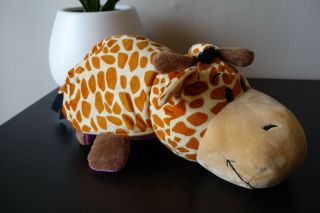 Flip A Zoo Giraffe,  Hippo 2 - In - 1 Stuffed Animal Pillow 16 " Inch Flipazoo