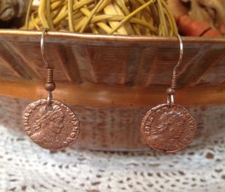 Ancient Roman Coin Earrings Jewelry Actual Ancient Roman Coins