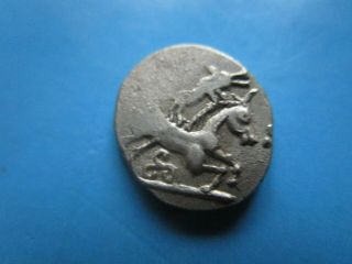 Ancient East Celtic Silver Coin.  Celticized Horse /three Circles.  3 - 1 St.  Bc