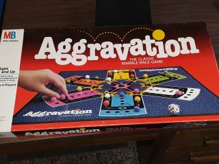 Vintage 1989 Aggravation Strategy Board Game Milton Bradley Complete So Fun