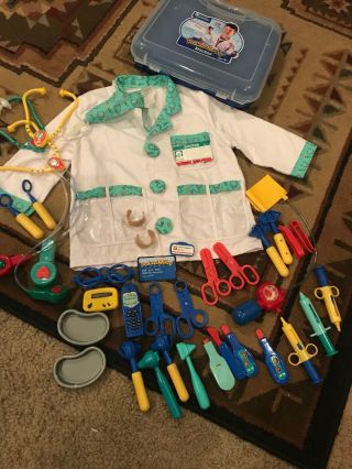 Learning Resources Pretend & Play Doctor Kit For Kids Medical Toy & Dr Coat Euc