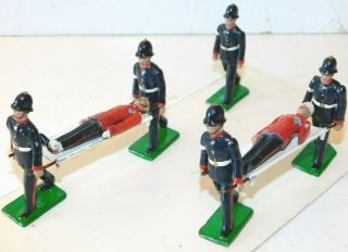 Old 1980s Metal,  British Royal Army Medical Corps Stretcher Bearers,  9 Piece Set