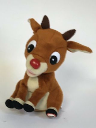 8” Gemmy Rudolph The Red Nosed Reindeer Talking Singing Animated Nose Glows