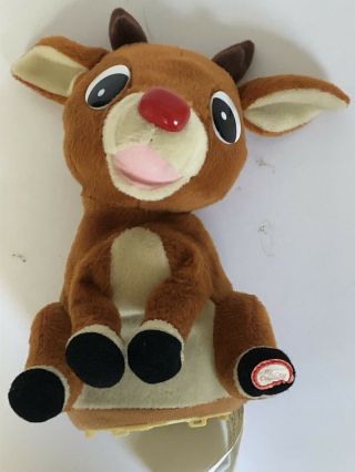 8” Gemmy Rudolph The Red Nosed Reindeer Talking Singing Animated Nose Glows 2