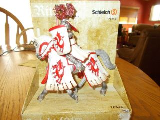 Schleich Tournament Knght With White & Red Dragons 70046 Brand