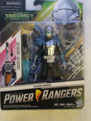 Power Rangers Silver Ranger Beast Morphers Basic 6 " Action Figure Nib
