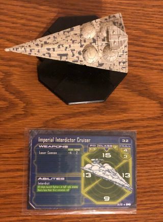 Star Wars Starship Battles - Imperial Interdictor Cruiser With Card 34/60.