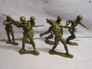 Marx Toys Molded Plastic Soldiers 6 Inch.  Marines Rare Us Military Wwii