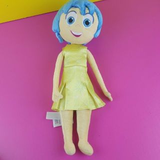 Disney Store Authentic Inside Out Joy Plush Doll Pixar 15 " Stuffed Blue Hair