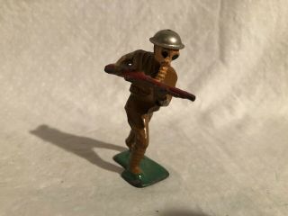 Barclay Manoil Toy Soldier Lead Toy Figure Gas Mask Charging