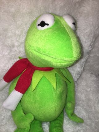Disney Christmas Plush Muppets Kermit The Frog Scarf Plush Winter Holiday 18 Euc