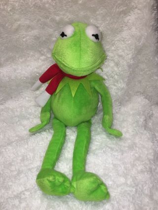 Disney Christmas Plush Muppets Kermit The Frog Scarf Plush Winter Holiday 18 EUC 2