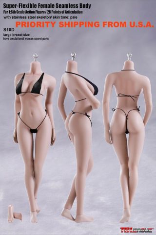 【usa Priority Shipping】 Tbleague S10d 1/6 Female Seamless Body Pale L Bust