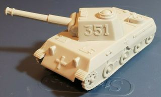 Vintage Marx Desert Fox Battleground Playset Waxy Light Gray 351 German Tank 1