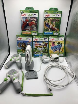Leapfrog Leaptv Educational Video Gaming System Bundle 2 Controllers And Games