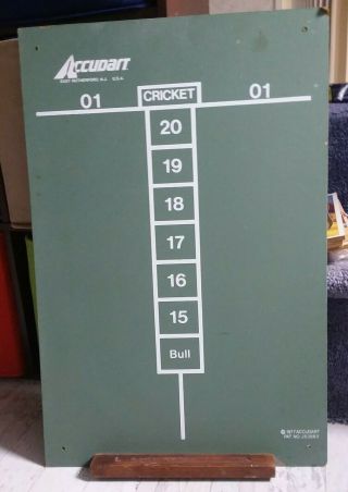 Vintage 1977 Accudart Cricket Game Chalkboard Chalk Board 24 " X16 " Score Board