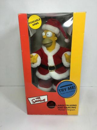 The Simpsons Large Talking And Dancing Homer Simpson Santa 2002 Christmas Vtg